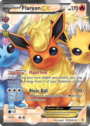 Flareon EX (Full Art) RC28 - Holofoil Generations Radiant Collection - Ultra Rare