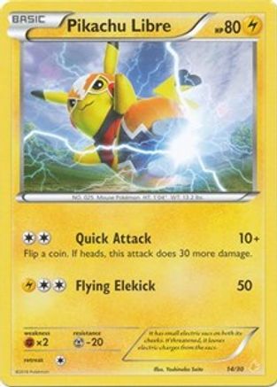 Pikachu Libre (14 (14 - Non-Holo) 014 XY Trainer Kit Pikachu Libre & Suicune - Common