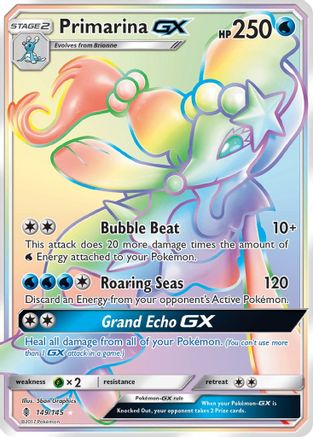 Primarina GX (Secret)/145 - Holofoil SM Guardians Rising - Secret Rare
