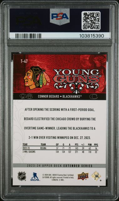 2023 Upper Deck Connor Bedard '08-'09 UD Retro | PSA 9