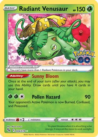 Radiant Venusaur 004 - Holofoil Pokemon GO - Radiant Rare