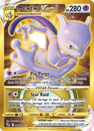 Mewtwo VSTAR (86) (Secret) (86) 086 - Holofoil Pokemon GO - Secret Rare