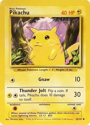 Pikachu 058 Base Set - Common