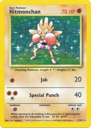 Hitmonchan 007 - Holofoil Base Set - Holo Rare