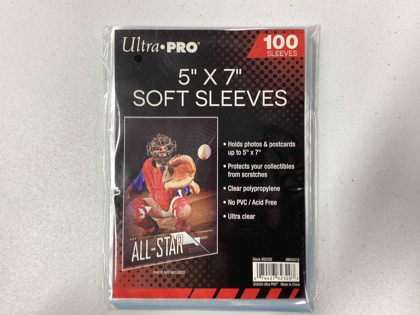 Ultra Pro Tall Soft Card Sleeves 100 pack 5”x7”