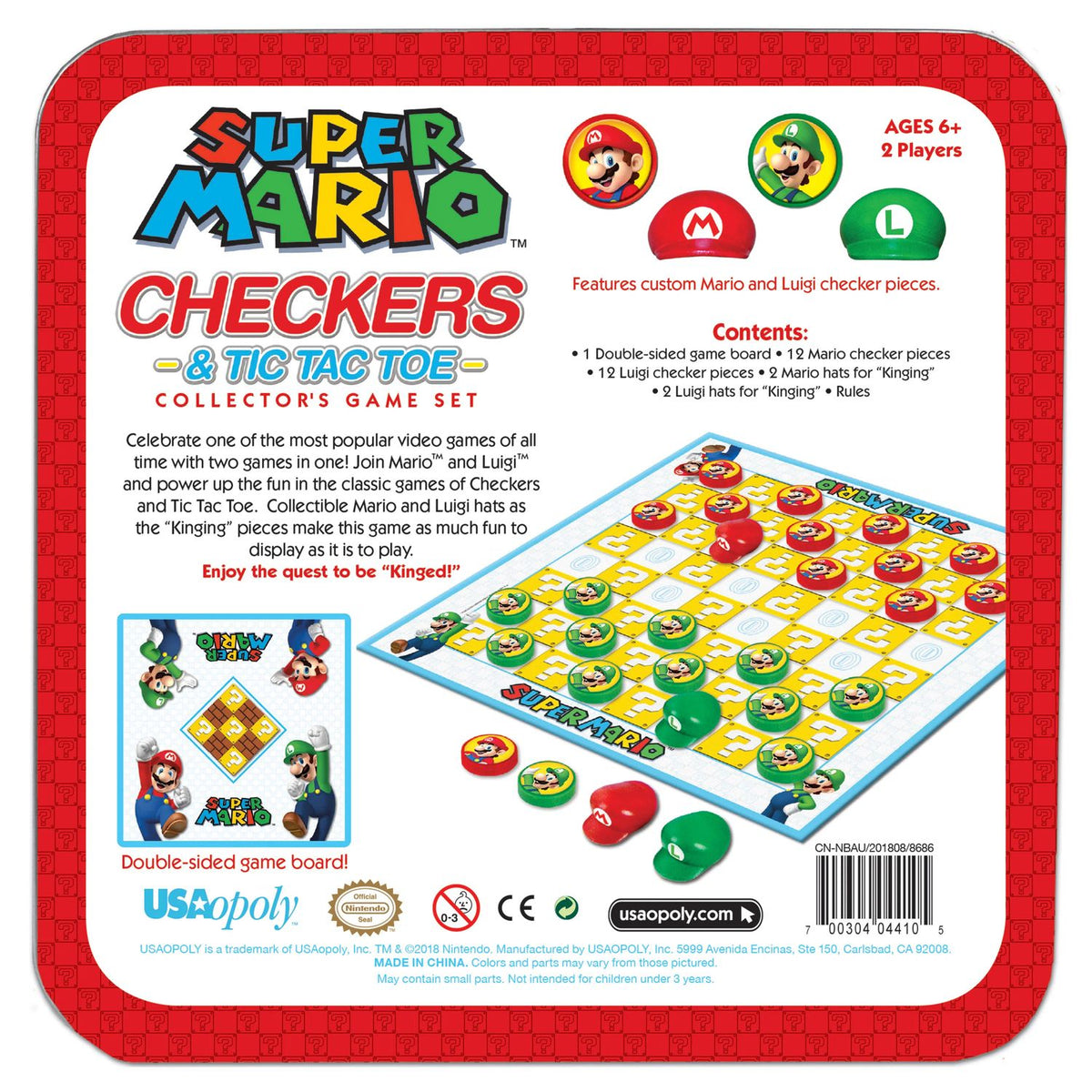 Super Mario Checkers & Tic Tac Toe Tin