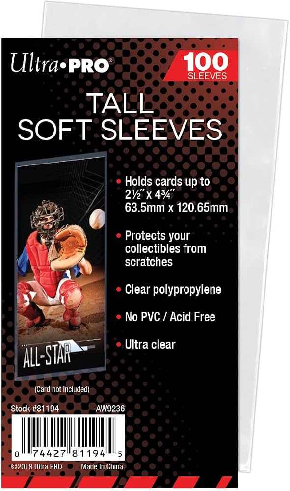 Ultra Pro Tall Soft Card Sleeves - 100 pack