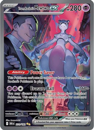 Team Rocket's Mewtwo ex 231/182 - Holofoil SV10 Destined Rivals - Special Illustration Rare