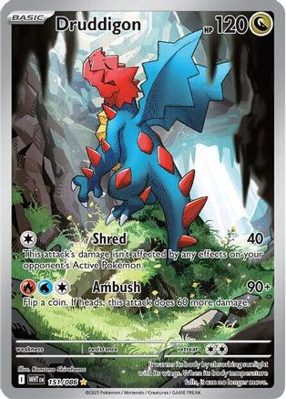 Druddigon 151/086 - Holofoil SV White Flare - Illustration Rare
