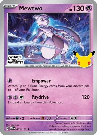 Mewtwo (What's Your Favorite Stamp) 063/128 - Holofoil Miscellaneous Cards & Products - Rare