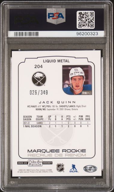 2022 OPC Platinum Jack Quinn Liquid Metal | PSA 10
