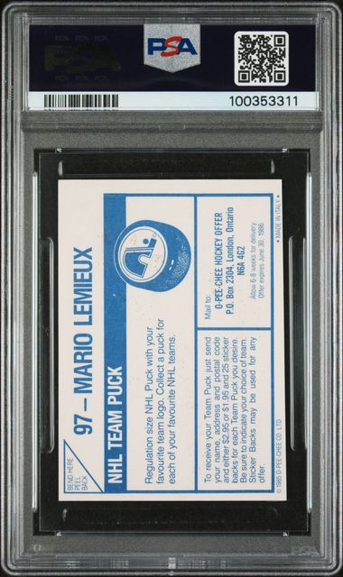 1985 O-Pee-Chee Sticker Mario Lemieux | PSA 5