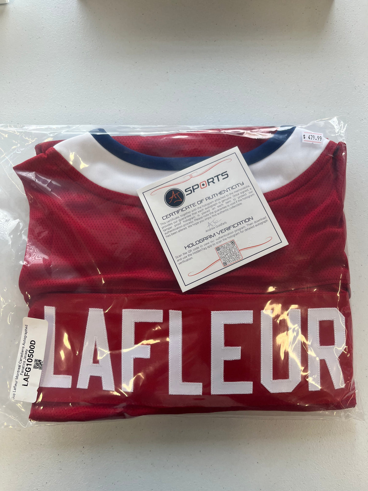 Lafleur Auto Jersey AJ COA