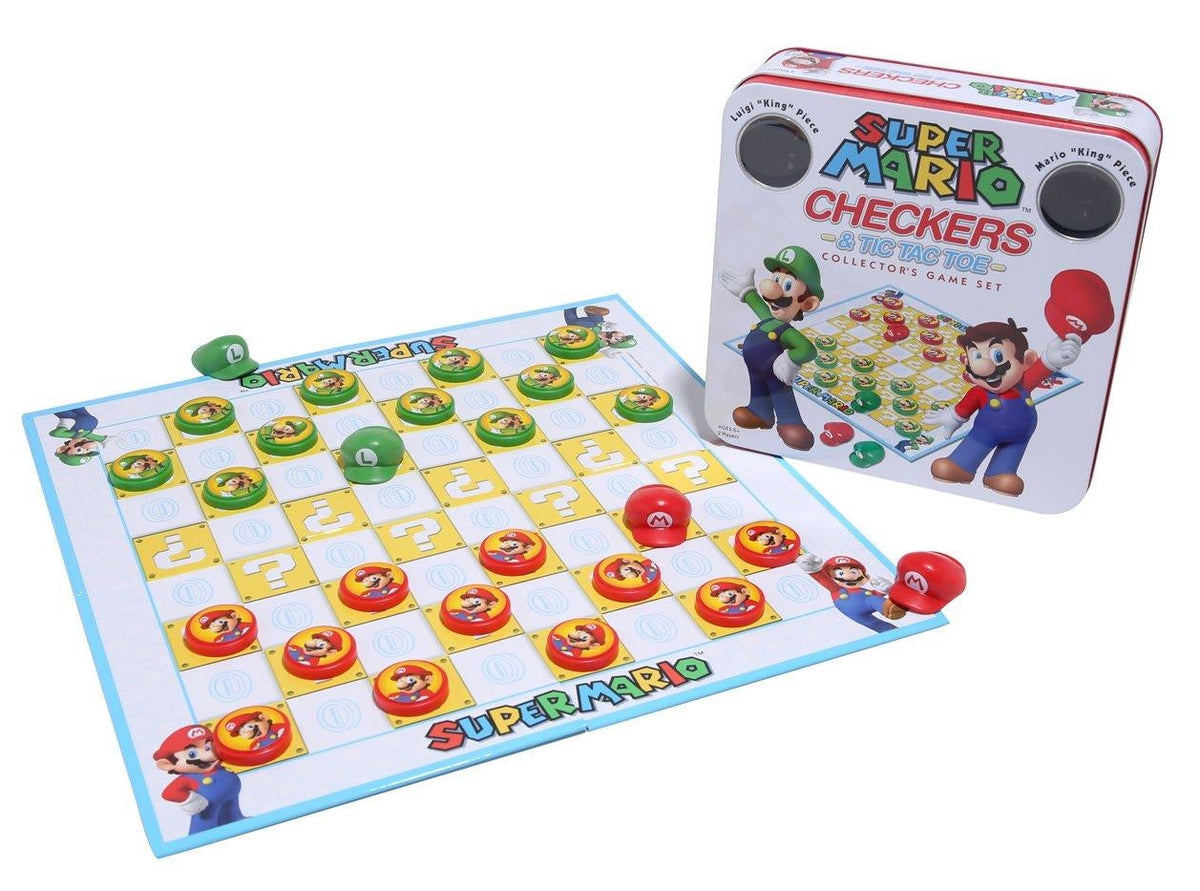 Super Mario Checkers & Tic Tac Toe Tin