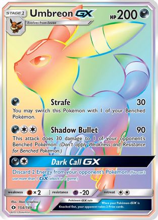 Umbreon GX (Secret) 154  - Holofoil SM Base Set - Secret Rare