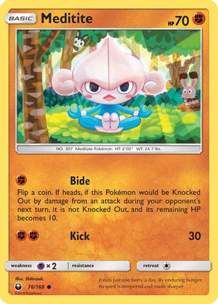 Meditite 076  - Reverse Holofoil SM  Celestial Storm - Common
