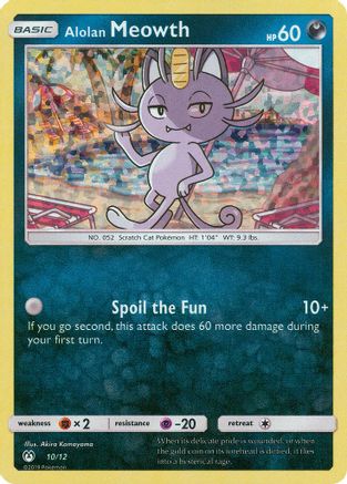 Alolan Meowth - 10/12/012  - Holofoil McDonalds Promos 2019 - Promo