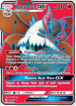 Volcarona GX (Full Art)  - Holofoil SM  Cosmic Eclipse - Ultra Rare