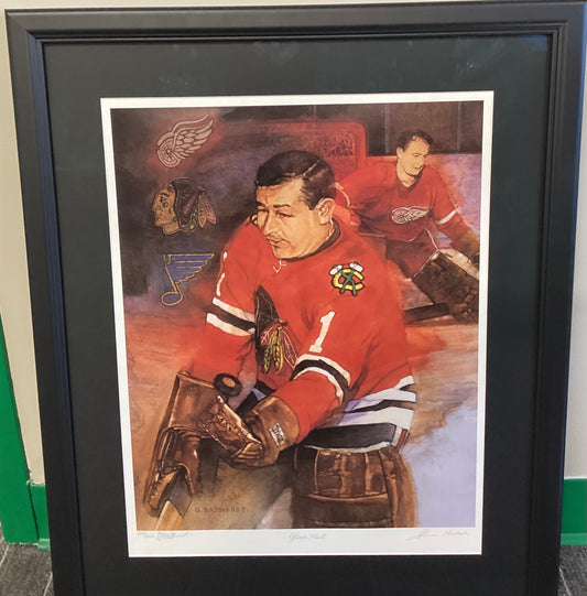 Glenn Hall Auto Print /2000 with COA Framed