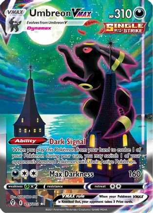 Umbreon VMAX (Alternate Art Secret) 215  - Holofoil SWSH07 Evolving Skies - Secret Rare