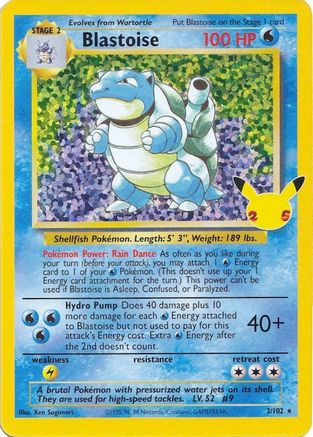 Blastoise 002  - Holofoil Celebrations Classic Collection - Classic Collection