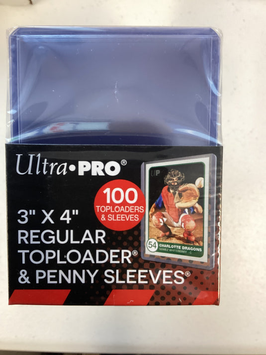 Ultra Pro Top Loader 3” x 4” - 100 pack regular size with sleeves