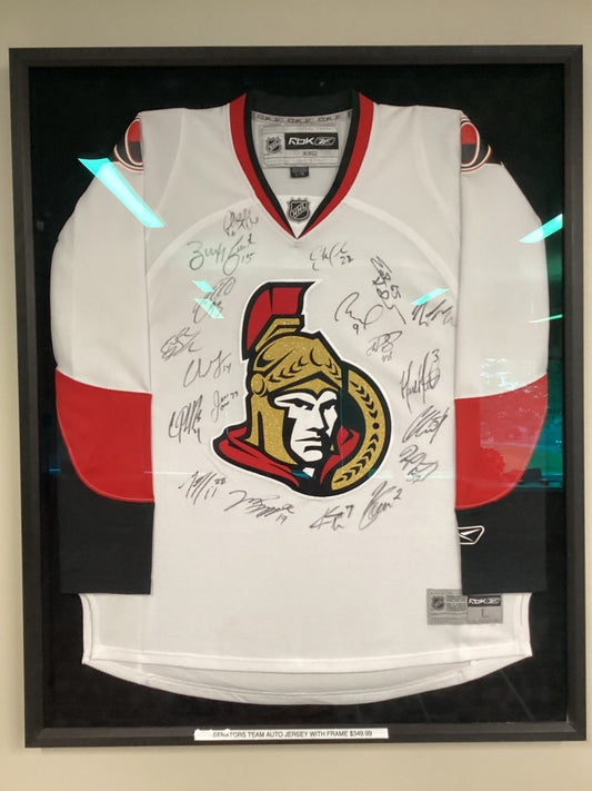 Ottawa Senators Jersey Team Signed no COA with frame