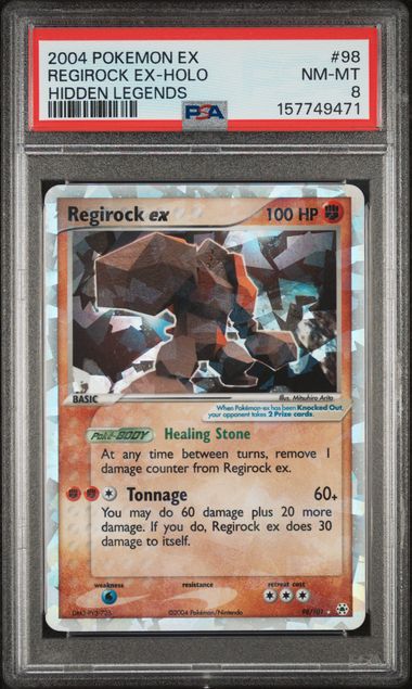 2004 Pokemon EX Regirock EX-Holo Hidden Legends | PSA 8
