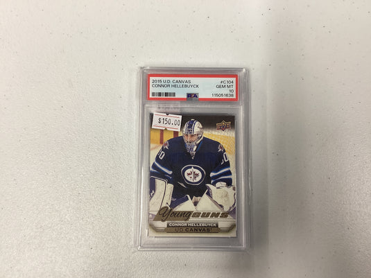 2015 upper deck canvas Connor hellebuyck  psa 10