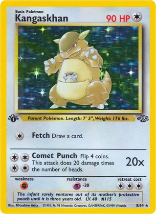 Kangaskhan (5) (5) 005  - 1st Edition Holofoil Jungle - Holo Rare