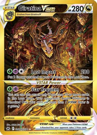 Giratina VSTAR (Secret) GG69  - Holofoil SWSH Crown Zenith Galarian Gallery - Secret Rare