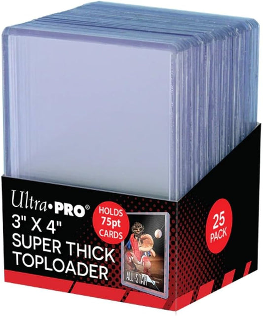 Ultra Pro 3 X 4 Super Thick Baseball Card Toploaders - 25 Pack - 75 pt