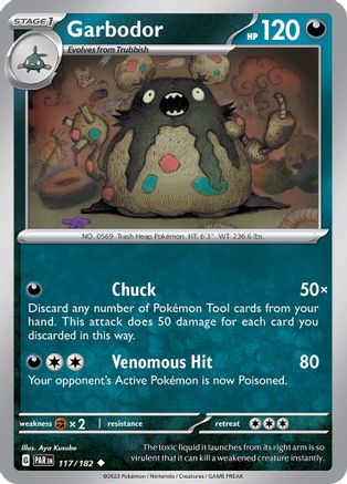 Garbodor 117/182  - Reverse Holofoil SV04 Paradox Rift - Uncommon