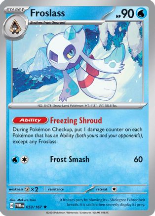 Froslass 053/167  - Reverse Holofoil SV06 Twilight Masquerade - Rare