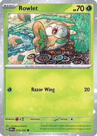 Rowlet (Cosmos Holo) 013/197  - Holofoil Miscellaneous Cards & Products - Common