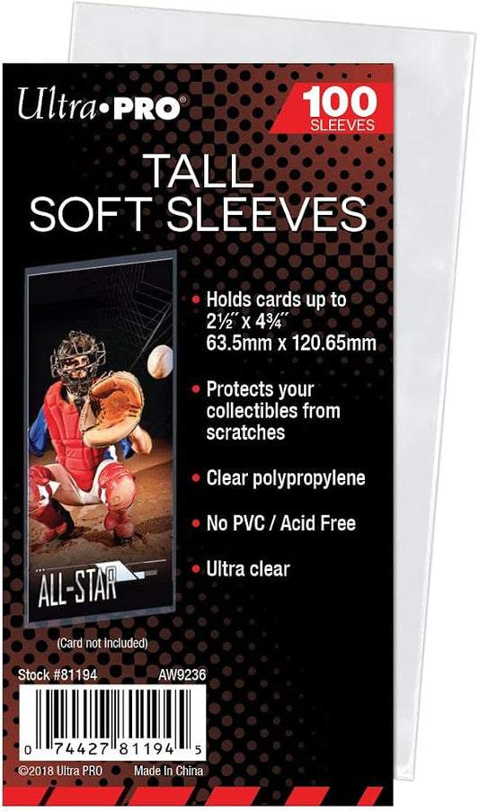 Ultra Pro Tall Soft Card Sleeves - 100 pack