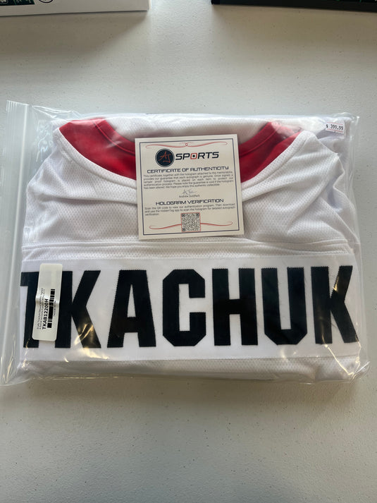 Brady Tkachuk 1st Game /77 Auto Jersey AJ COA