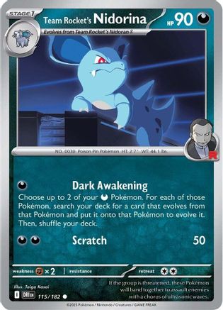 Team Rocket's Nidorina 115  SV10 Destined Rivals - Common