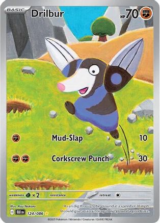 Drilbur 124/086  - Holofoil SV Black Bolt - Illustration Rare