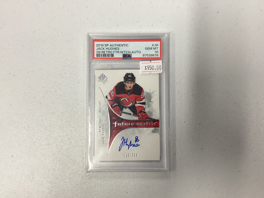 2019 sp authentic Jack Hughes auto psa 10 30/399