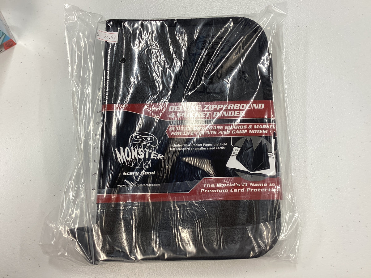 monster deluxe zipper bound 4 pocket binder