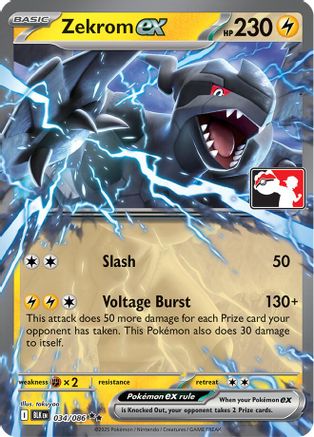 Zekrom ex (Right Stamp) 034/086  - Holofoil Prize Pack Series Cards - Double Rare