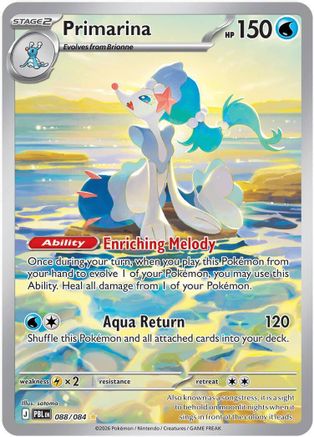 Primarina 088/084  - Holofoil ME05 Pitch Black - Illustration Rare