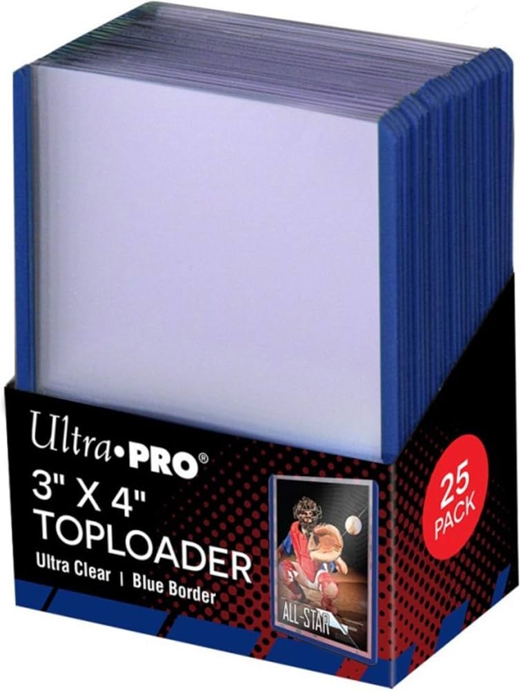 Ultra Pro 3"x 4" Toploader - 25 Pack - Blue Boarder