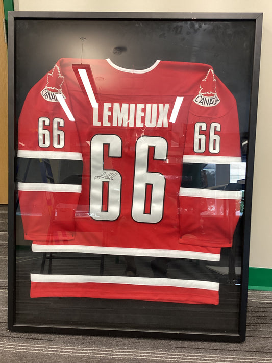Lemieux Team Canada Jersey auto PSA COA with frame