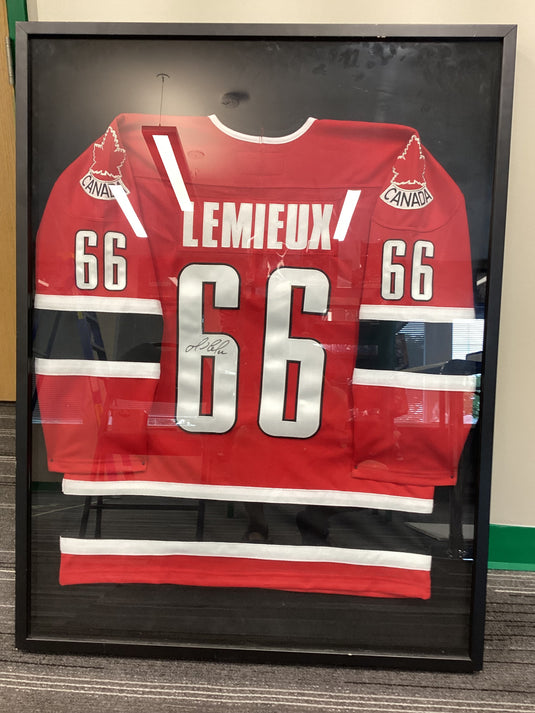 Lemieux Team Canada Jersey auto PSA COA with frame