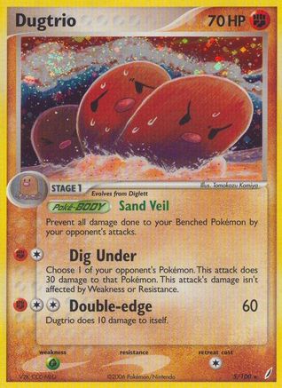 Dugtrio/100  - Reverse Holofoil Crystal Guardians - Holo Rare