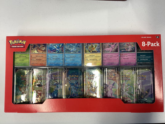 Pokémon Prismatic evolutions 8 pack of tins