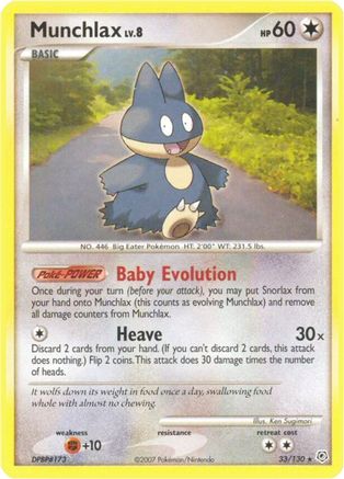 Munchlax 033/130  - Reverse Holofoil Diamond and Pearl - Rare
