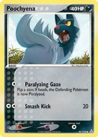 Poochyena 080  - Reverse Holofoil Holon Phantoms - Common